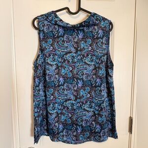 Talbots Paisley Sleeveless Blouse - Blue and Purple